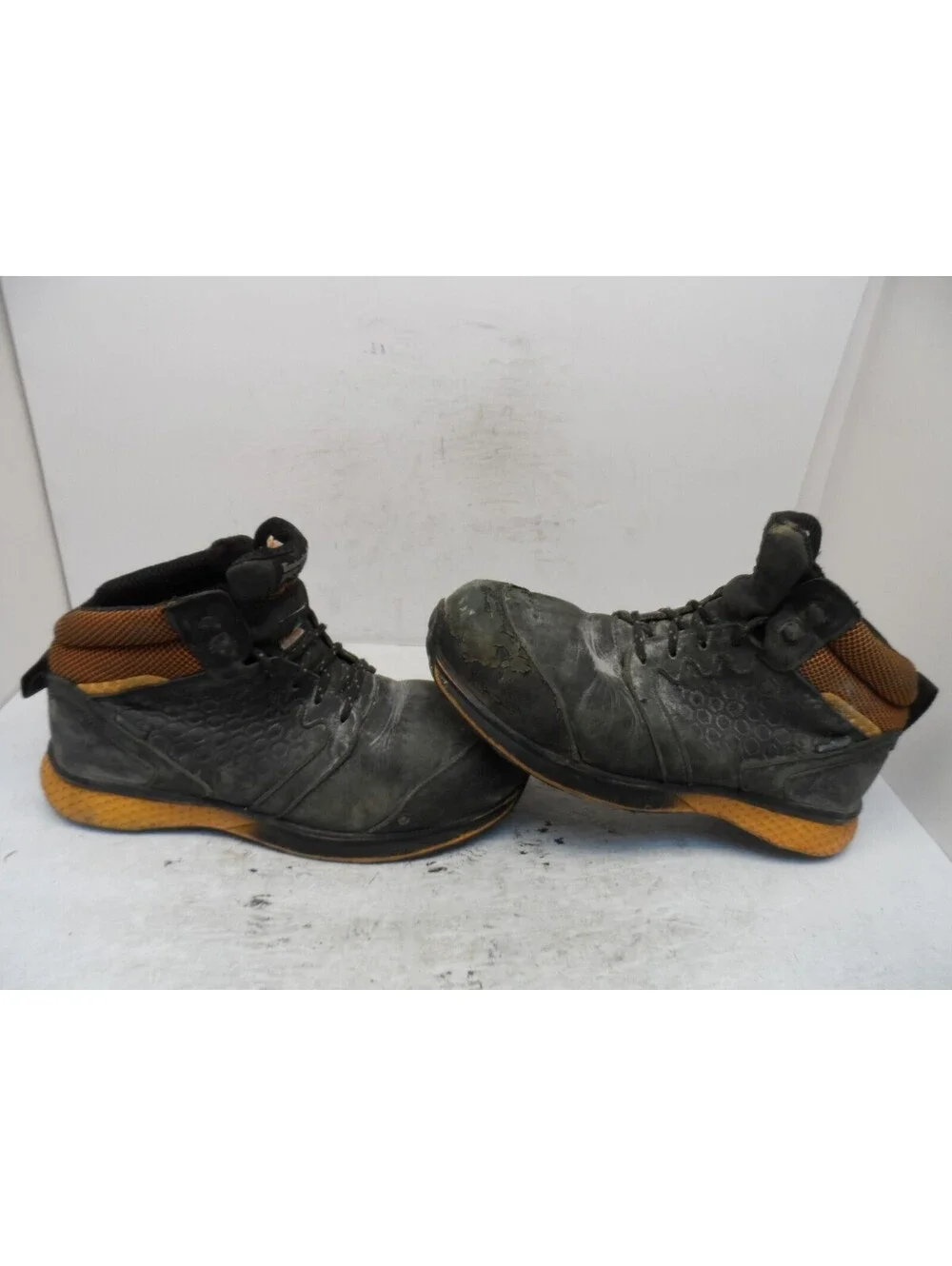 Timberland PRO Men's Mid Reaxion CT Safety Work Boots A21RU Black/Orange 9.5W